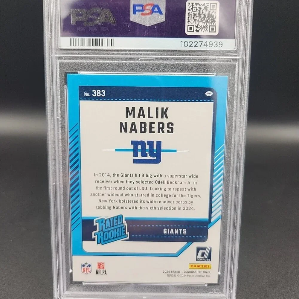 2024 PANINI DONRUSS Press Proof GREEN #383 MALIK NABERS PSA 9